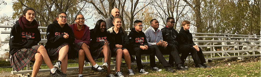 Students on the CSJV's grounds