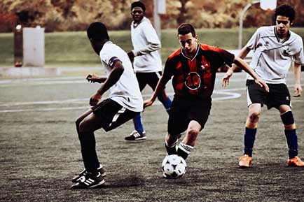 Des joueurs de soccer